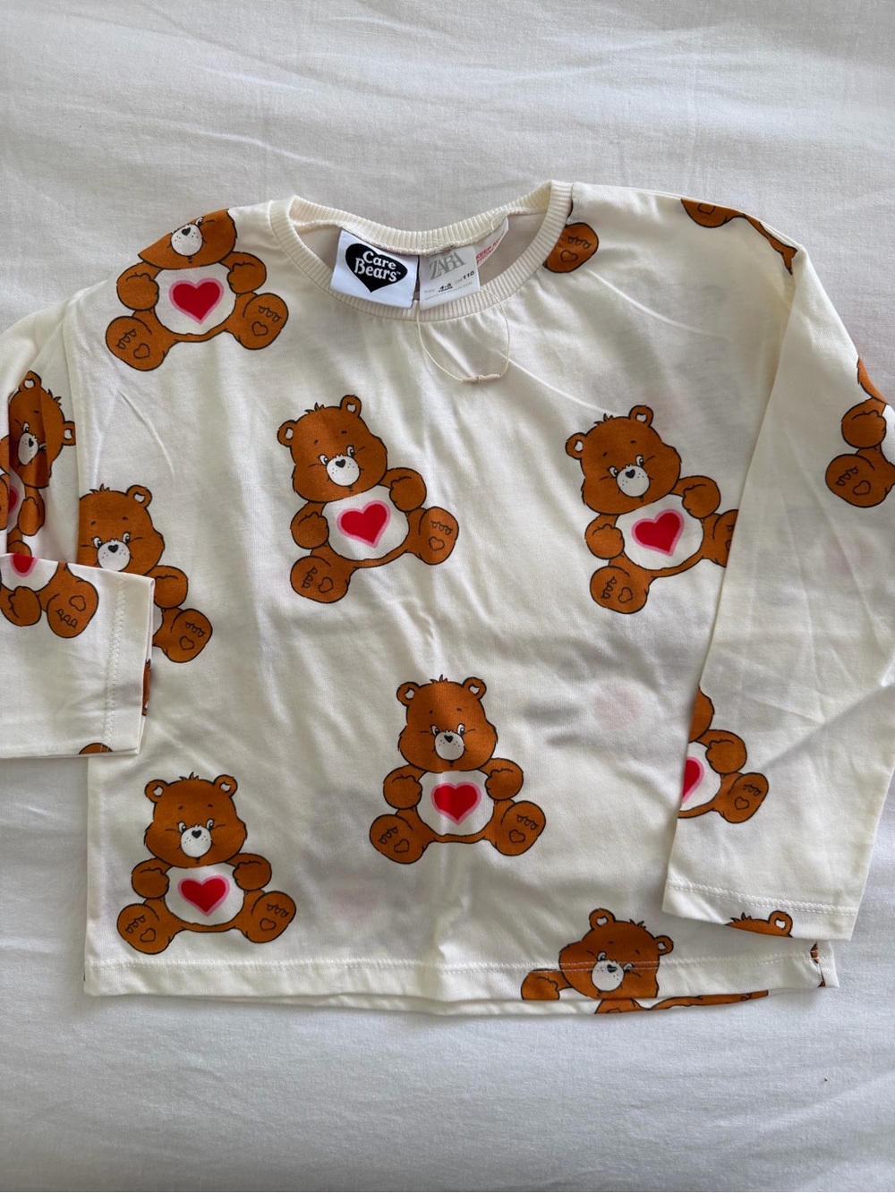 Zara Care Bears Long Sleeve Tee - Hearts/Valentine’s Day - Size 4-5